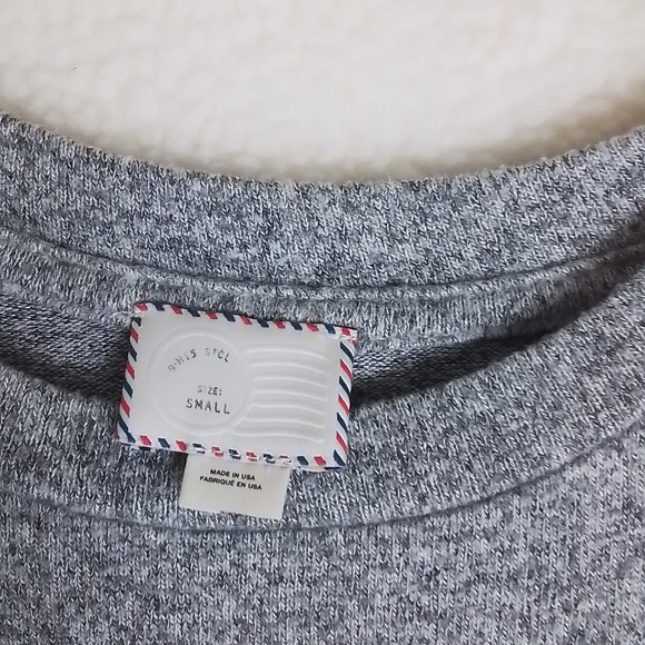 Anthropologie Womens Tunic Sz S‎ Heather Gray Knit Top Long Sleeve Waist Tie - Picture 3 of 14